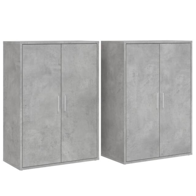Berkfield Home Sideboards 2 pcs Concrete Grey 60x31x84 cm Engineered Wood - Size: 60 x 31 x 84 cm - image 1