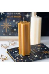 KDMD Gold Starry Night Star Shaped Taper Candle in Orange