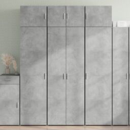 Berkfield Home Storage Cabinet Concrete Grey 70x42.5x225 cm Engineered Wood - thumbnail 1