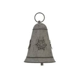 Lemon Pavilion Furniture and Decor Medium Rustic Hanging Bell Bauble with Snowflake - L8xW8xH10 cm White - thumbnail 1