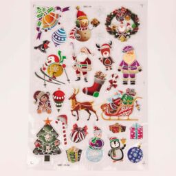 Shatchi 3D Christmas Window Stickers Metallic Colourful - 8 Assorted Sheets Christmas Snowflakes Sticker Christmas Scene, PVC - thumbnail 6