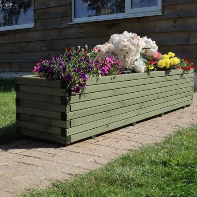 Access Garden Products Pine raised trough planter (L) 200cm × (H) 40cm × (D) 40cm in Green - image 1