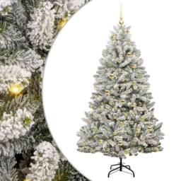 Berkfield Home Artificial Christmas Tree Green & White 180 cm PVC & Metal - thumbnail 2