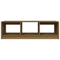 Berkfield Home Coffee Table Honey Brown 110x50x34 cm Solid Pinewood - Size: 110 x 50 x 34 cm - thumbnail 5