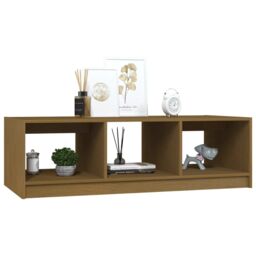 Berkfield Home Coffee Table Honey Brown 110x50x34 cm Solid Pinewood - Size: 110 x 50 x 34 cm - thumbnail 4