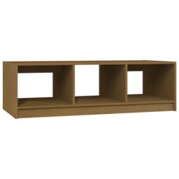 Berkfield Home Coffee Table Honey Brown 110x50x34 cm Solid Pinewood - Size: 110 x 50 x 34 cm - thumbnail 2