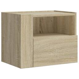 Berkfield Home Wall-mounted Bedside Cabinets 2 pcs Sonoma Oak 45x30x35 cm in Brown - Size: 45 x 30 x 35 cm - thumbnail 5