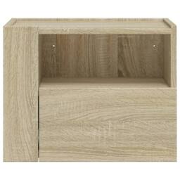 Berkfield Home Wall-mounted Bedside Cabinets 2 pcs Sonoma Oak 45x30x35 cm in Brown - Size: 45 x 30 x 35 cm - thumbnail 4