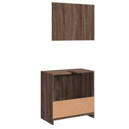 Berkfield Home Spacious 2 Piece Bathroom Furniture Set Brown Oak Engineered Wood - thumbnail 7