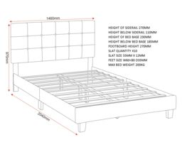 "Seconique Arran 4'6"" Bed (Double) in Black - Size: Double" - thumbnail 8