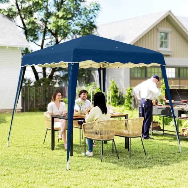 OUTSUNNY Garden Pop up Gazebo Tent Party Water-resistant 2.5 x 2.5M Blue - image 1