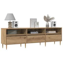 Berkfield Home TV Cabinet Artisan Oak 150x30x44.5 cm Engineered Wood in Brown