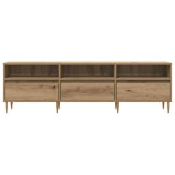 Berkfield Home TV Cabinet Artisan Oak 150x30x44.5 cm Engineered Wood in Brown - thumbnail 4