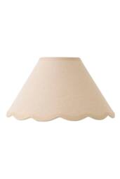 ValueLights Florie Natural Linen Small Taper Scallop Pastel Trim Lamp Shade & Bulb in Cream - thumbnail 6