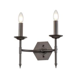 Netlighting Crown 2 Light Indoor Candle Wall Light Iron E14 in Grey - thumbnail 1