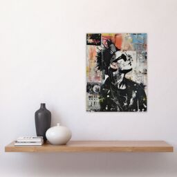 "Artery8 Punk Portrait Street Art Mohawk Bold Anarchy Wall Art Print - Size: W12"" x H16""" - thumbnail 4