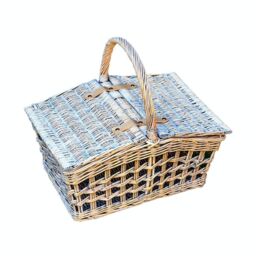 Red Hamper PR038/HOME Wicker Provence Open Weave Empty Picnic Basket in Grey