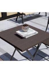 Home Discount 3Pcs Garden Vida Capri 2 Seater Rattan Bistro UKFR Fabric Furniture in Brown - thumbnail 5