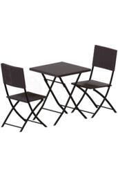 Home Discount 3Pcs Garden Vida Capri 2 Seater Rattan Bistro UKFR Fabric Furniture in Brown - thumbnail 6