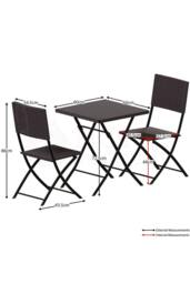 Home Discount 3Pcs Garden Vida Capri 2 Seater Rattan Bistro UKFR Fabric Furniture in Brown - thumbnail 2