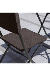 Home Discount 3Pcs Garden Vida Capri 2 Seater Rattan Bistro UKFR Fabric Furniture in Brown - thumbnail 4