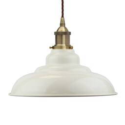SE Home Clay White St Edmund's Pendant Light - Antique Brass - Brown Twisted - thumbnail 1