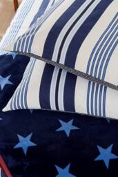 Helena Springfield 'Huntington Stripe' Cotton Duvet Cover Set in Blue - Size: Single - thumbnail 5