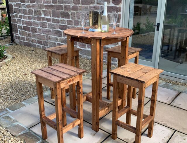 Charles Taylor Trading Alfresco Bar Set Four Seater in Brown - image 1
