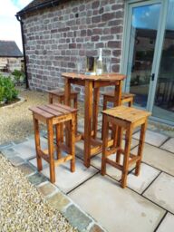 Charles Taylor Trading Alfresco Bar Set Four Seater in Brown - thumbnail 2