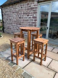 Charles Taylor Trading Alfresco Bar Set Four Seater in Brown - thumbnail 3