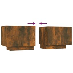 Berkfield Home TV Cabinet Smoked Oak 100x35x40 cm Engineered Wood in Brown - Size: 100 x 35 x 40 cm - thumbnail 6