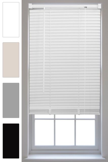 Furnished Venetian Window Blinds Trimmable 25mm PVC Slats in White - Size: 90 cm width x 210 cm drop - image 1
