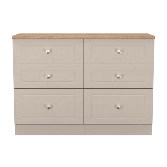 Ready Assembled 2 U Norton 6 Drawer Wide Chest (Ready Assembled) in Taupe - Size: Large - image 1