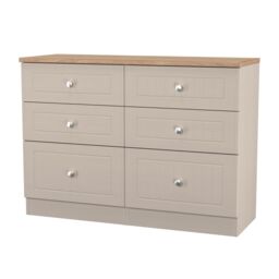 Ready Assembled 2 U Norton 6 Drawer Wide Chest (Ready Assembled) in Taupe - Size: Large - thumbnail 3