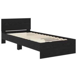 Berkfield Home Bed Frame with Headboard Black Oak 100 x 200 cm Engineered Wood - thumbnail 5