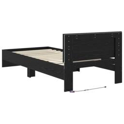 Berkfield Home Bed Frame with Headboard Black Oak 100 x 200 cm Engineered Wood - thumbnail 8