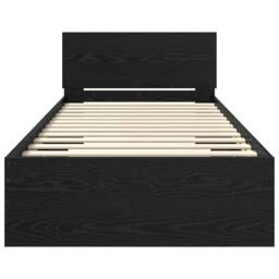 Berkfield Home Bed Frame with Headboard Black Oak 100 x 200 cm Engineered Wood - thumbnail 6