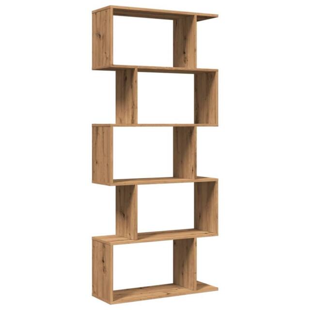 Berkfield Home Room Divider Bookcase 5-Tier Artisan Oak 70x24x161 cm Engineered Wood in Brown - Size: 70 x 24 x 161 cm - image 1