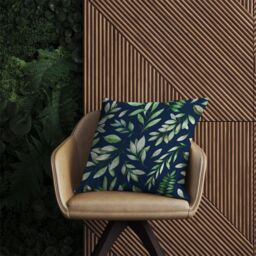 Warren Reed - Designer Watercolor Leaves Outdoor Cushion in Green - Size: 60 cm x 60 cm - thumbnail 2