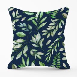 Warren Reed - Designer Watercolor Leaves Outdoor Cushion in Green - Size: 60 cm x 60 cm - thumbnail 1