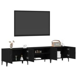 Berkfield Home TV Cabinet Black Oak 180x31, 5x40 cm Engineered Wood - thumbnail 3