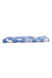Living and Home 130cm W x 50cm D Waterproof Patio Bench Leaves Print Seat Cushion in Blue - Size: 130 cm W x 50 cm D - thumbnail 4