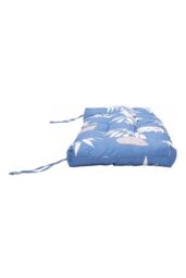 Living and Home 130cm W x 50cm D Waterproof Patio Bench Leaves Print Seat Cushion in Blue - Size: 130 cm W x 50 cm D - thumbnail 3