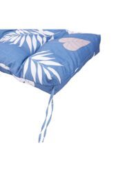 Living and Home 130cm W x 50cm D Waterproof Patio Bench Leaves Print Seat Cushion in Blue - Size: 130 cm W x 50 cm D - thumbnail 6