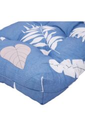 Living and Home 130cm W x 50cm D Waterproof Patio Bench Leaves Print Seat Cushion in Blue - Size: 130 cm W x 50 cm D - thumbnail 5