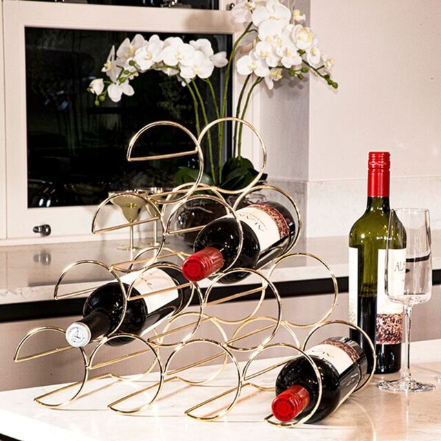 Madison & Mayfair Art Deco Style Gold Wire Rounded Wine Rack - image 1