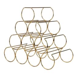 Madison & Mayfair Art Deco Style Gold Wire Rounded Wine Rack - thumbnail 2