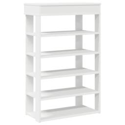 Berkfield Home Shoe Rack White 60x30x98 cm Engineered Wood - Size: 60 x 30 x 98 cm - thumbnail 1