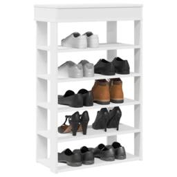 Berkfield Home Shoe Rack White 60x30x98 cm Engineered Wood - Size: 60 x 30 x 98 cm - thumbnail 2