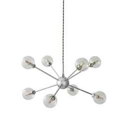 ValueLights Sputnik Adjustable Drop 8 Way Glass Ceiling Pendant Light with Bulbs in Silver - thumbnail 6